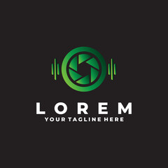 shutter cam logo vector design template