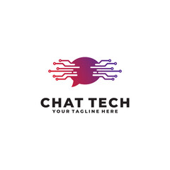 chatting logo vector design template
