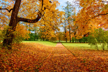 Catherine park in autumn, Pushkin, Saint Petersburg, Russia
