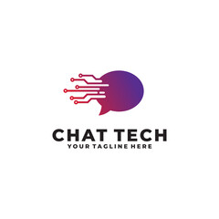 chatting logo vector design template