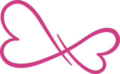 heart in continuous line drawing flourish and calligraphic