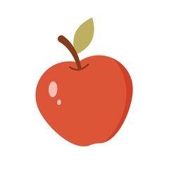 A cartoon apple illustration. Apple icon. Apple logo on isolated background. Flat vector design style.