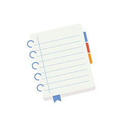 A modern blank notepad on isolated white background.Vector illustration cartoon flat style.
