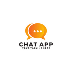 chatting logo vector design template