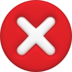 Fototapeta premium 3D Realistic Red cross checkmark, Negative or decline sign 3d render.