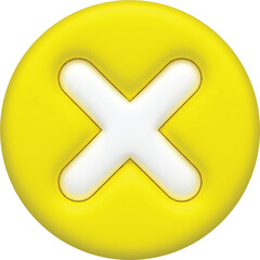 Fototapeta premium 3D Realistic Red cross checkmark, Negative or decline sign 3d render.