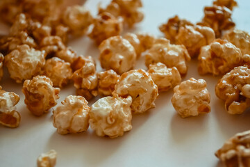 popcorn on the white background