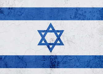 Obraz premium Israel flag on cracked wall