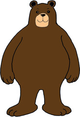 brown fat cartoon bear