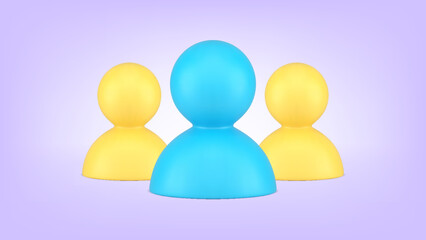 Leadership community organization people society interaction 3d icon vector illustration