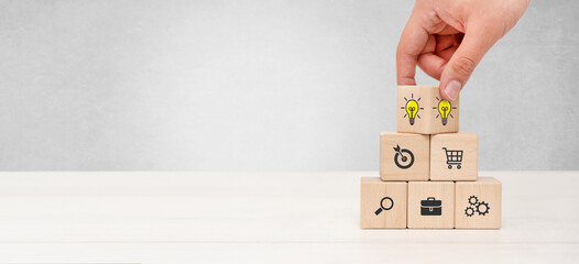 Businessman build company strategy