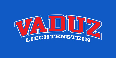 T-shirt stamp graphic, Sport wear typography emblem Vaduz vintage tee print, athletic apparel design shirt graphic print