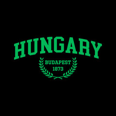 T-shirt stamp graphic, Sport wear typography emblem Hungary vintage tee print, athletic apparel design shirt graphic print