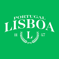 T-shirt stamp graphic, Portugal Sport wear typography emblem Lisboa vintage tee print, athletic apparel design shirt graphic print