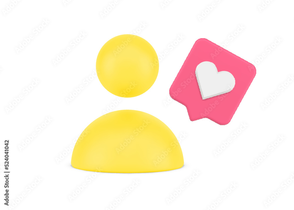 Poster dating application social networks like follow comment subscribe personal account 3d icon vector