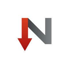letter n with arrow logo