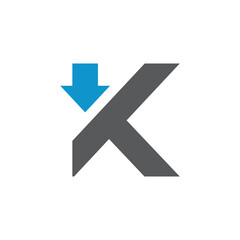 Obraz premium letter k with arrow logo