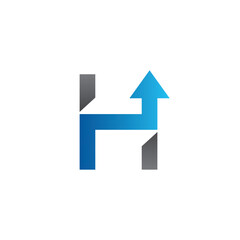 letter h with arrow logo