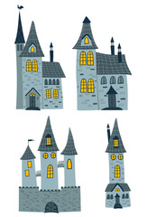 Fototapeta premium Halloween haunted houses