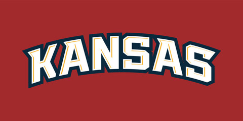 T-shirt stamp logo, USA Sport wear lettering Kansas tee print, athletic apparel design shirt graphic print