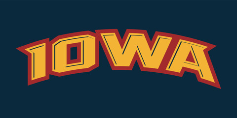 T-shirt stamp logo, USA Sport wear lettering Iowa tee print, athletic apparel design shirt graphic print