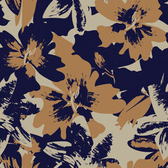 Floral Brush strokes Seamless Pattern Design