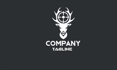 minimal deer hunt target logo