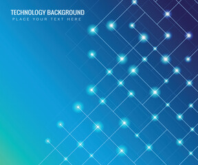 Blockchain technology.Isometric cube with connecting dots and lines