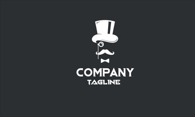 minimal gentleman design logo template