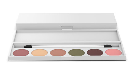 Blank Cosmetic Ten Colors Professional Foundation Concealer Contour Palette For Branding And Mock Up. 3d Render Illustration.