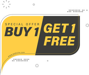 Fototapeta premium Buy 1 get 1 free banner or sticker.