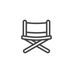director chair icon in trendy flat design, chair icon, Director's chair linear icon. Thin line illustration. Contour symbol. Vector isolated outline drawing.