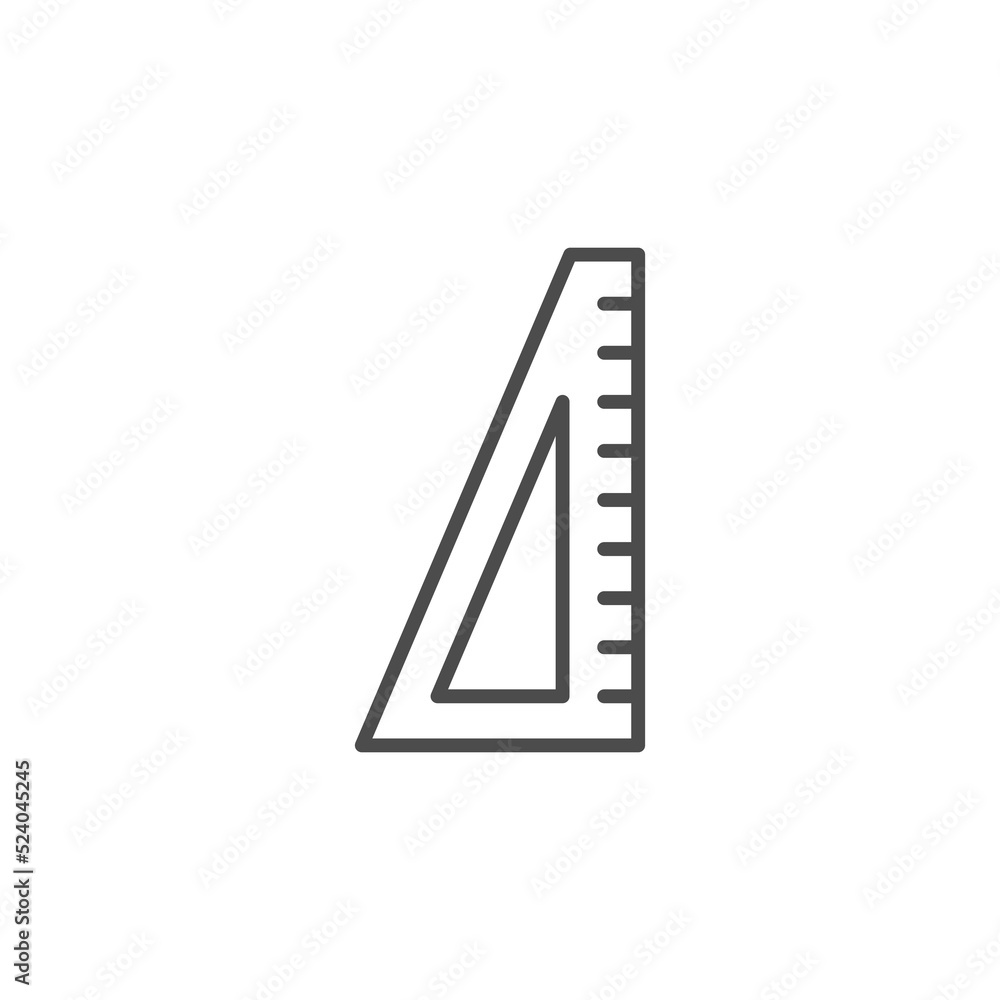 Aufkleber triangle measurement protractor illustration icon. triangle ruller scale geometry vector tool. trian