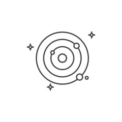 Solar system. The planets revolve around the star, Galaxy simple icon