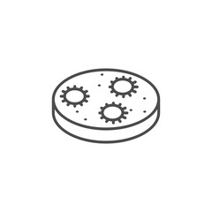 Virus, bacteria or microbe outline icon, Probiotics bacteria vector icon on white