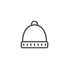 Beanie hat outline icon. linear style sign for mobile concept and web design. Baby hat simple line vector icon. Symbol, logo illustration. Pixel perfect vector graphics