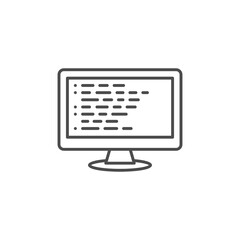 Code On Laptop icon vector illustration eps10 on white background