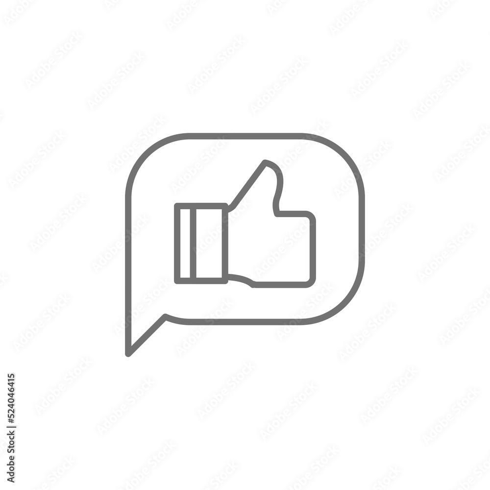 Poster likes with comment icon line symbol. premium quality isolated feedback element in trendy style. appr