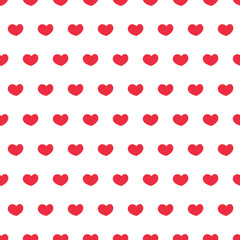 Red heart seamless pattern, handful of love hearts for design