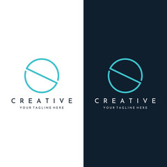 Logo design template abstract element Initial letter O.Symbol of minimalist and modern concept geometric style.Future Logo type.