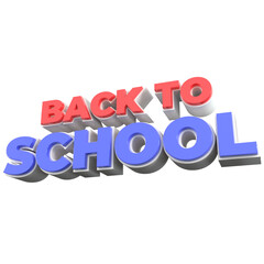 Back to school 3d lettering, for UI, poster, banner, social media post. 3D rendering