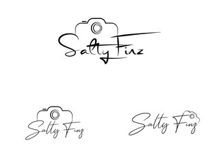 Salty finz photography logo design vector template.eps
