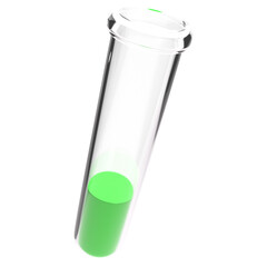 Test tube 3d icon, for UI, poster, banner, social media post. 3D rendering