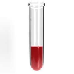 Test tube 3d icon, for UI, poster, banner, social media post. 3D rendering