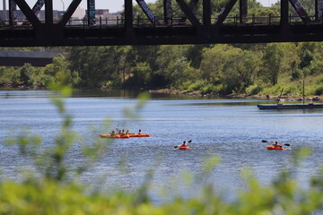 Kayaking on the Mississippi in Minneapolis, Minnesota