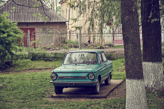 Restored Retro car ZAZ-968M.Soviet compact car of small class.