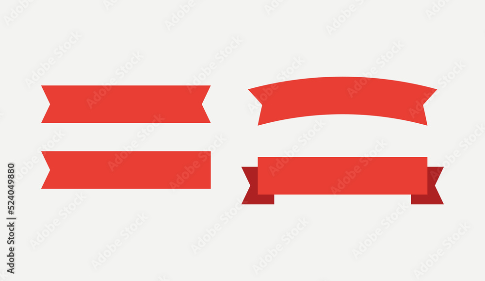 Wall mural blue and red ribbons. realistic ribbon banners vector. flag ribbon banner and red realistic label. r