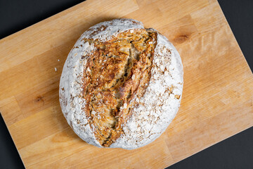 bread on a wooden board