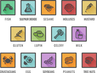 Food Allergy Allergen Icons