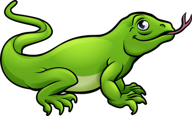 Komodo Dragon Lizard Cartoon Character